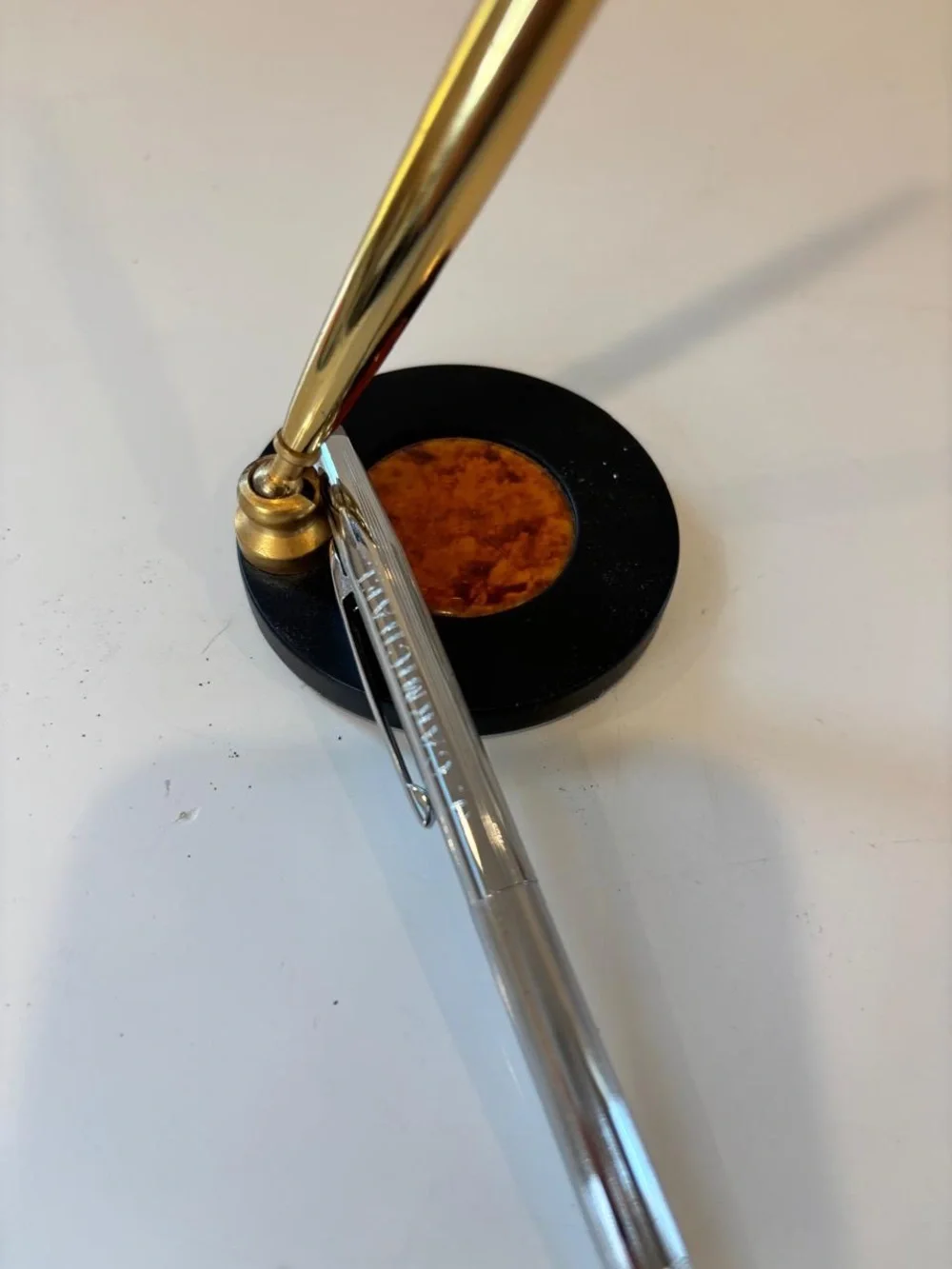 Cross Swivel Desk Pen Set with Black Base and Faux Tortoise Inlay